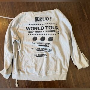 Ksubi Light Gray Graphic hooded Sweatshirt